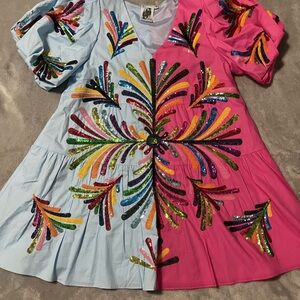 QUEEN OF SPARKLES Multicolor Sequin Dress NWOT